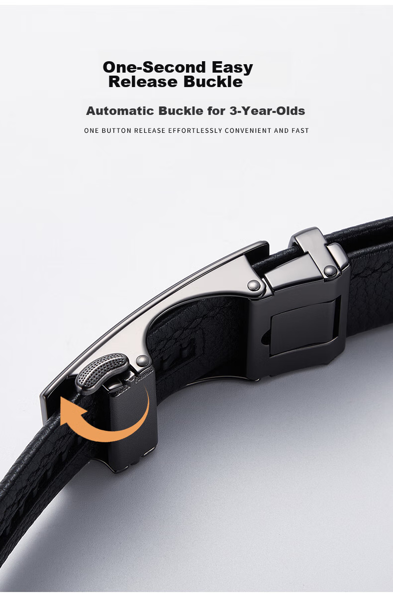 GUSKI Brand Men's Leather Belt with Automatic Buckle, Practical Gift Box, Birthday Present for Boyfriend Or Husband 9