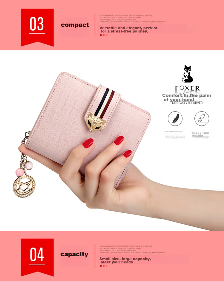 FOXER Leather Women's Wallet, Large Capacity, Short Style, Card Holder, Bill Folder, Clutch, Coin Purse, Valentine's Day Gift for February 14th 7