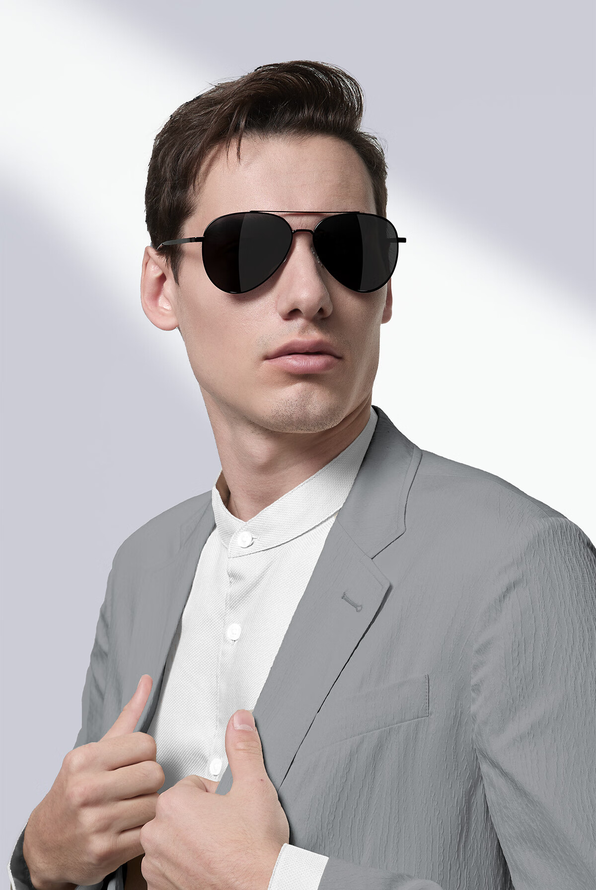 HLA Classic Aviator Sunglasses, Polarized Sunglasses with Frog Eyes, Driving Anti-Glare Glasses for Men And Women, Black 8