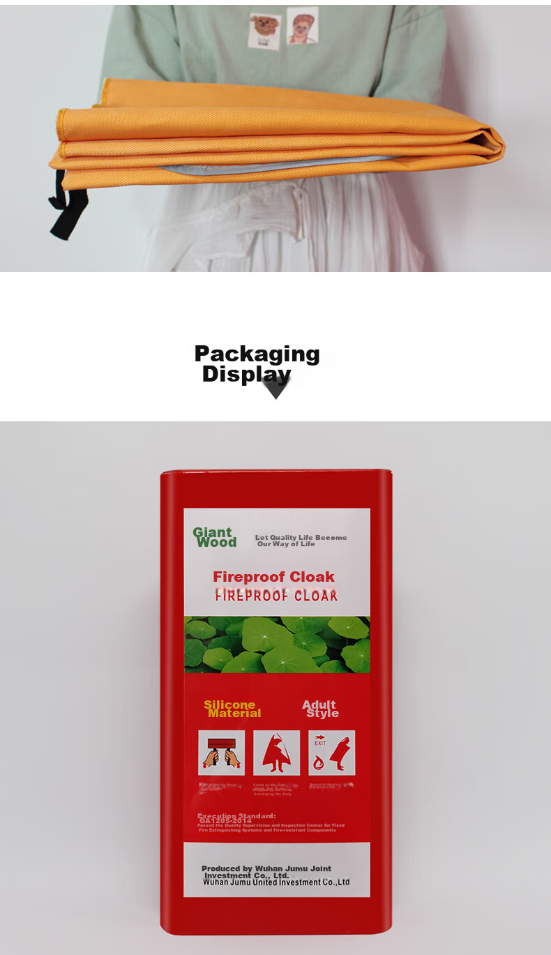 Jumu Fire Escape Cloak, Emergency Escape Fire Blanket, Kitchen Household Anti-Poison Mask, Matching Silicone Fire Blanket 14