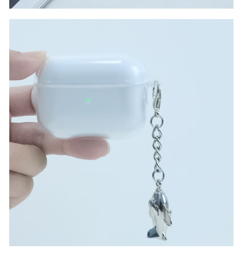 ESCASE AirPods Third Generation Protective Case, AirPods 3 Protective Cover, Apple Wireless Bluetooth Earphone Shockproof Case, Dustproof Transparent Silicone Case, Bare Phone Aesthetic + Airplane Pendant 16