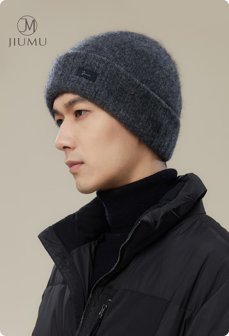 JIUMU Cashmere Warm Knit Hat, Autumn And Winter Woolen Hat, Cold Cap, Winter Cap, Outdoor Ear Protection Hat, Cold-Resistant Cap for Men in Winter Seaso 1