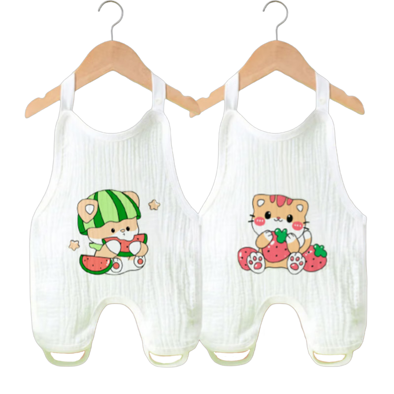 9I9 Baby Belly Cover, Summer Thin Pure Cotton Gauze, Newborn Belly Protection Vest, Infant Sleeping Bag, Onesie, 2-Piece Set, A302