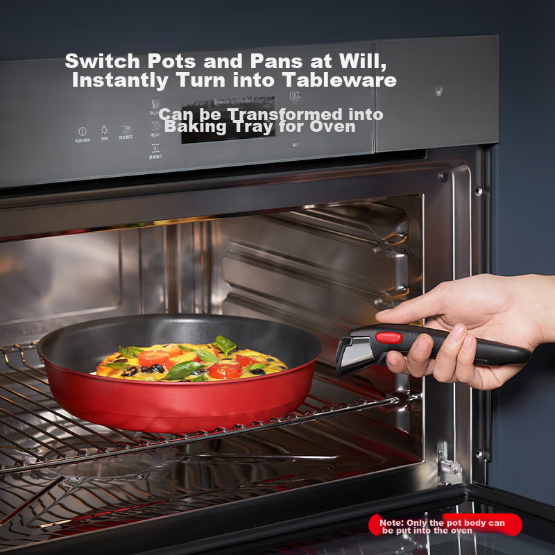 Tefal Detachable Frying Pan 26cm Convertible Baking Dish Cookware Compatible with Induction Cooker And Oven, Titanium Non-Stick Pot Can Be Washed in Dishwasher