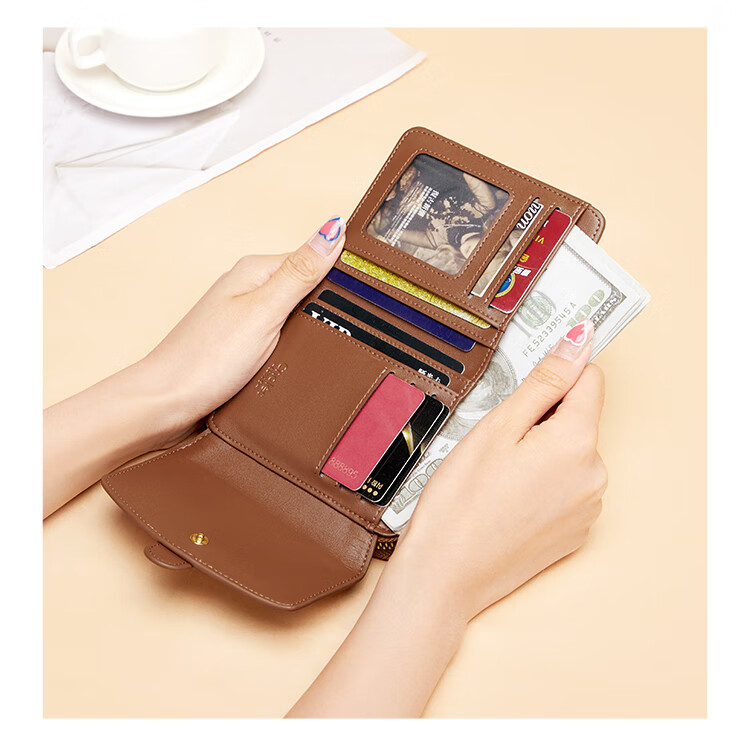 Kouyi Women's Short Wallet Genuine Leather Mini Fashion Coin Purse Student Birthday Gift for Girlfriend Wife 13