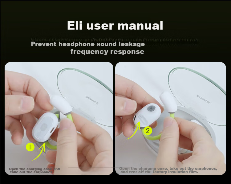 BASEUS Eli Bluetooth Headphones, Over-Ear Open-Style Comfortable Non-In Sports Running Noise-Cancelling Business Suitable for Huawei Xiaomi, White 1