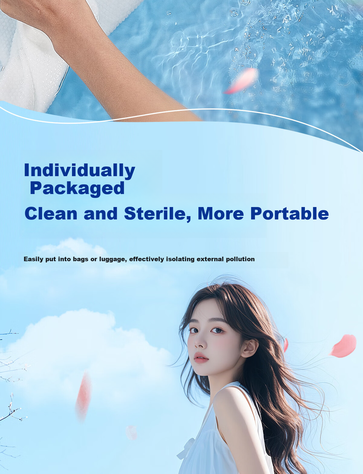 Ankexin Disposable Bath Towels, 5 Individually Wrapped, Extra Large And Thick, 70x140cm, Soft Cotton Towel with Pearl Pattern, Travel-Friendly And Portable 10