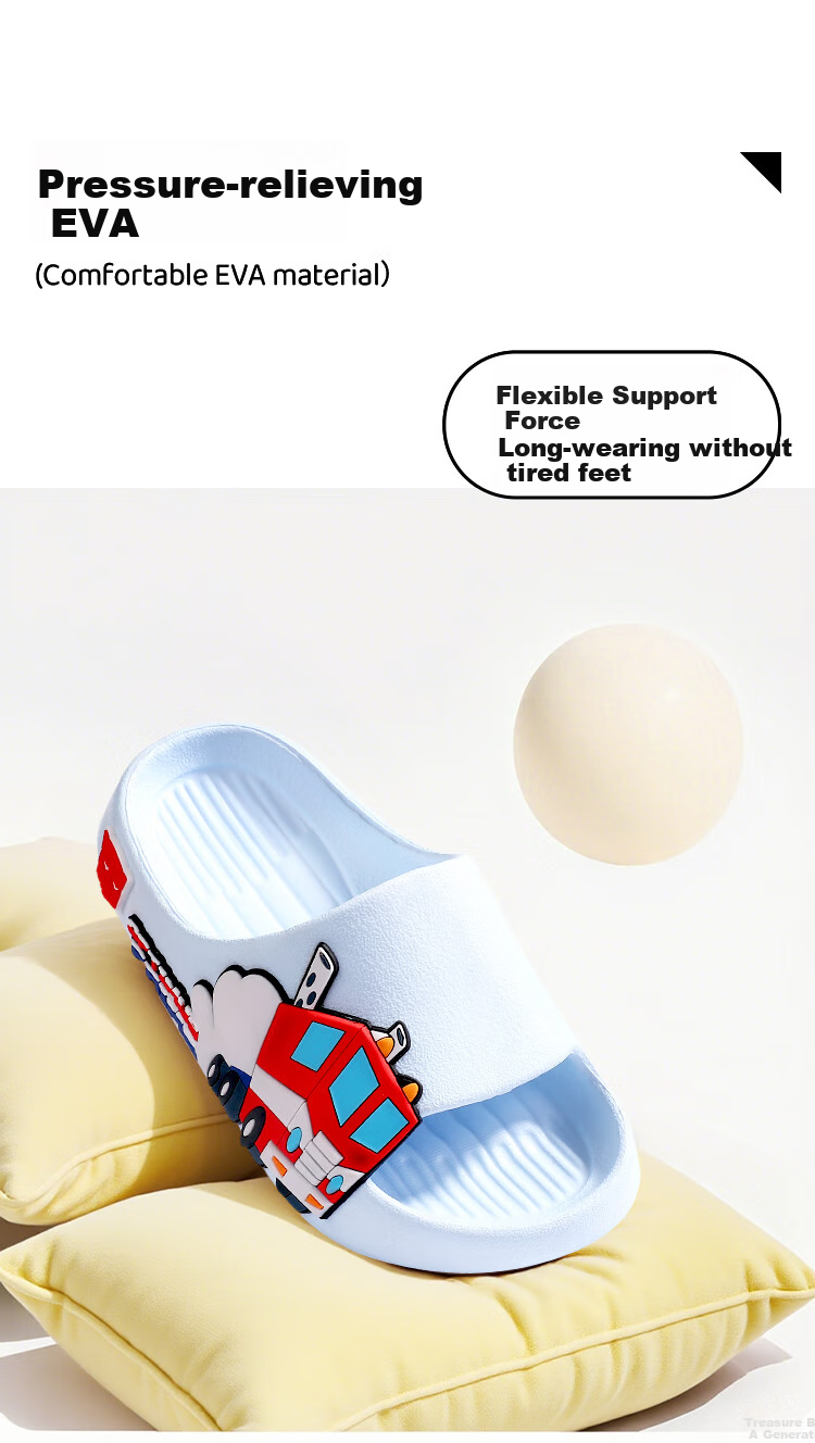 Transformers Children's Slippers for Boys, Summer Style, Non-Slip Soft-Soled Sandals for Toddlers And Older Kids, Yellow, Size 180 3
