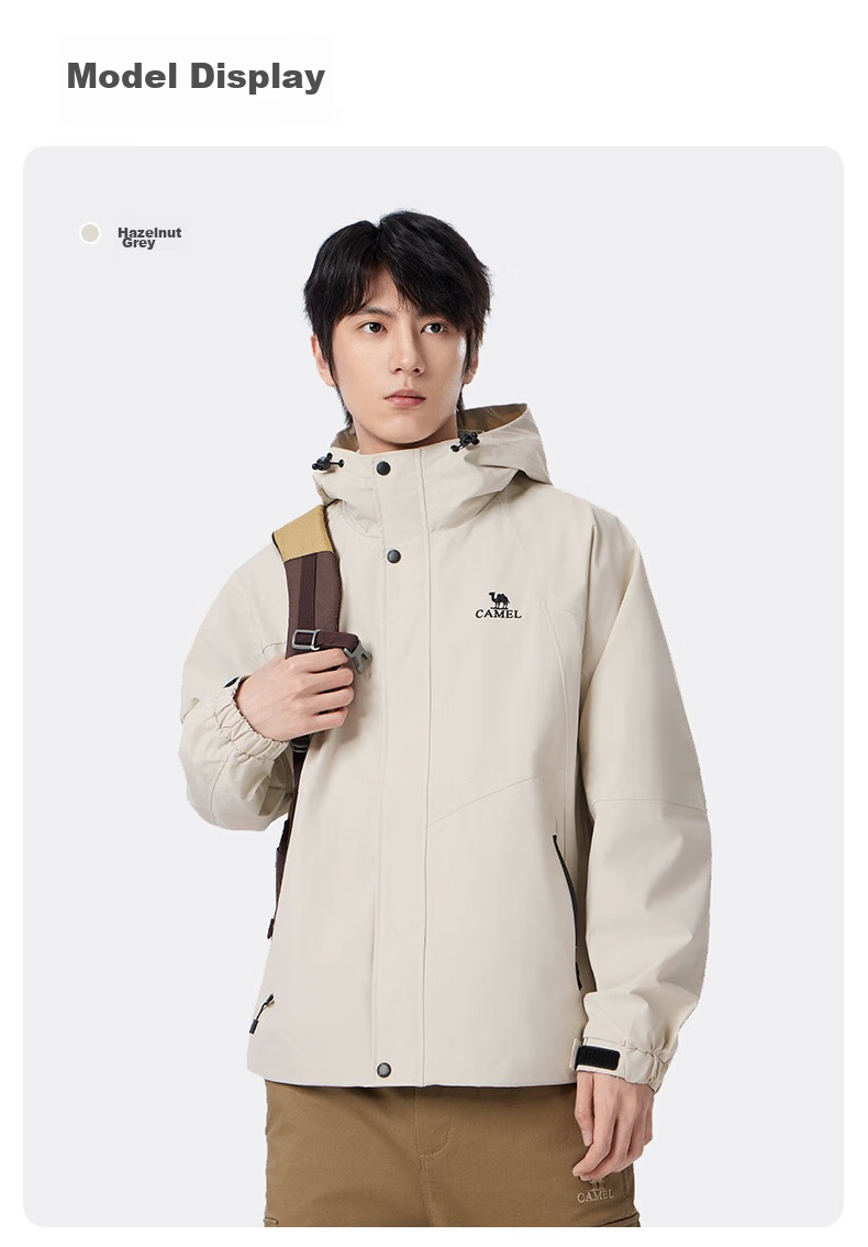 CAMEL Mountain And Sea Jacket for Men And Women, Trendy Windproof Casual Sports Outdoor Hiking Coat for Spring And Autumn M13CA6V040 28