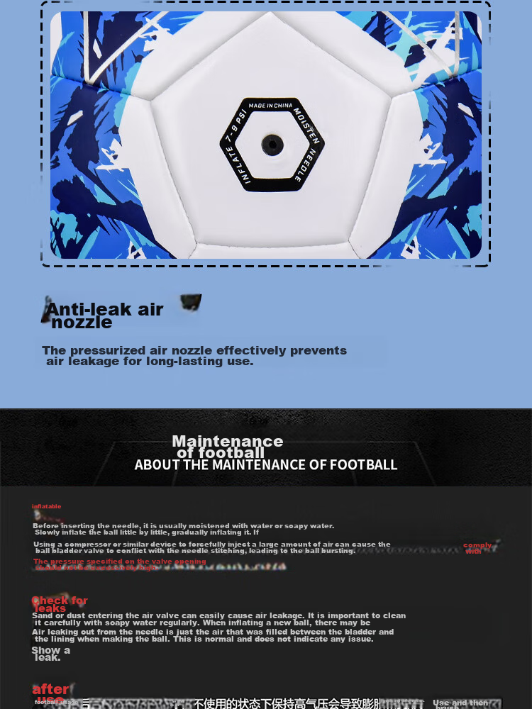ANTA Soccer Ball Size 5 for Adults, Middle School And Elementary Students, Standard Size 5 for High School Entrance Exams And Training, Durable Youth Soccer Ball 16