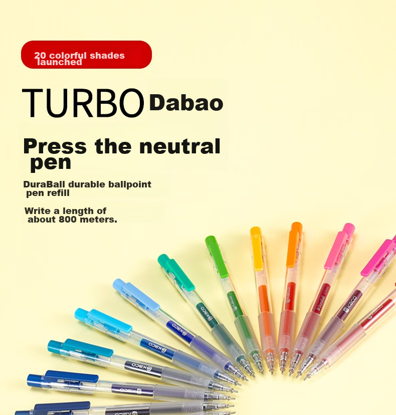 KACO Neutral Pen 0.5mm Black Retractable Pen for Signature, Exam Practice, Quick-Drying Ink Pen, Single Pen/bag K5 1