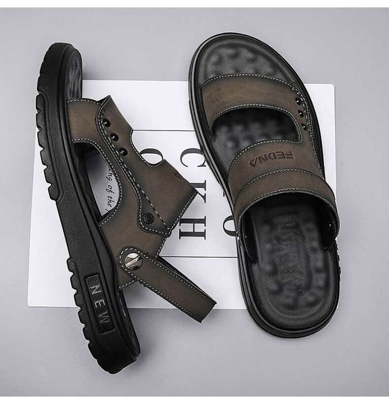 CARTELO Men's Sandals, Summer Breathable Outdoor Beach Shoes, Men's Hole Shoes, Soft-Soled Slippers for Men, 1228 Black, Size 42 16