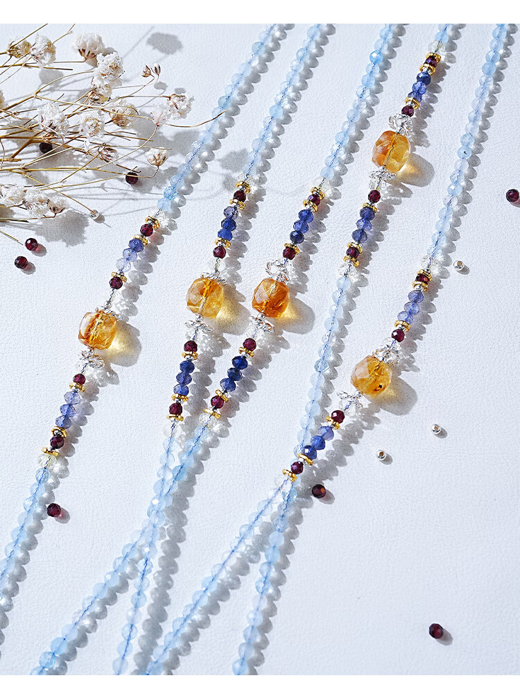 AMY’S GARDEN Natural Aquamarine Necklace Women Yellow Citrine Bracelet Jewelry Price Guarantee 618 Birthday Gift for Girlfriend 5