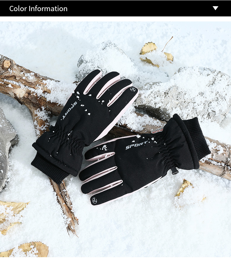 FOREVER Women's Fleece-Lined Thickened Winter Outdoor Cycling Sports Touchscreen Ski Gloves Pink 3