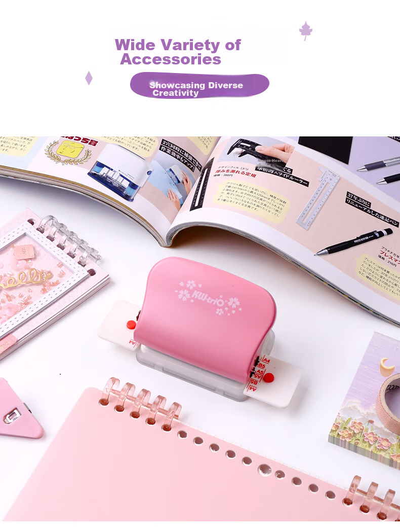 KW-Trio [Popular Product] A520/B526/A430 Multi-Hole Punch, Learning Tool for Binding Loose-Leaf Papers, 6-Hole Punch, Hole Maker 12