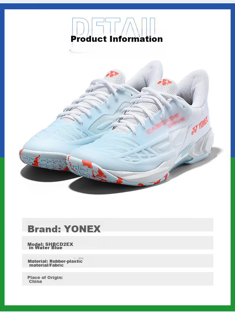 YONEX Badminton Shoes, for Competition And Training, Shock-Absorbing, Non-Slip, Professional Power Cushion, SHBCD2EX, Yellow And Blue, Size 36 7