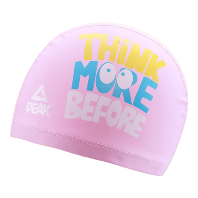 PEAK Children's Swimming PU Cap, Sports Hat for Boys And Girls, Fashionable Cute Cartoon Design, Waterproof Comfortable Non-Binding Swim Cap, Pink