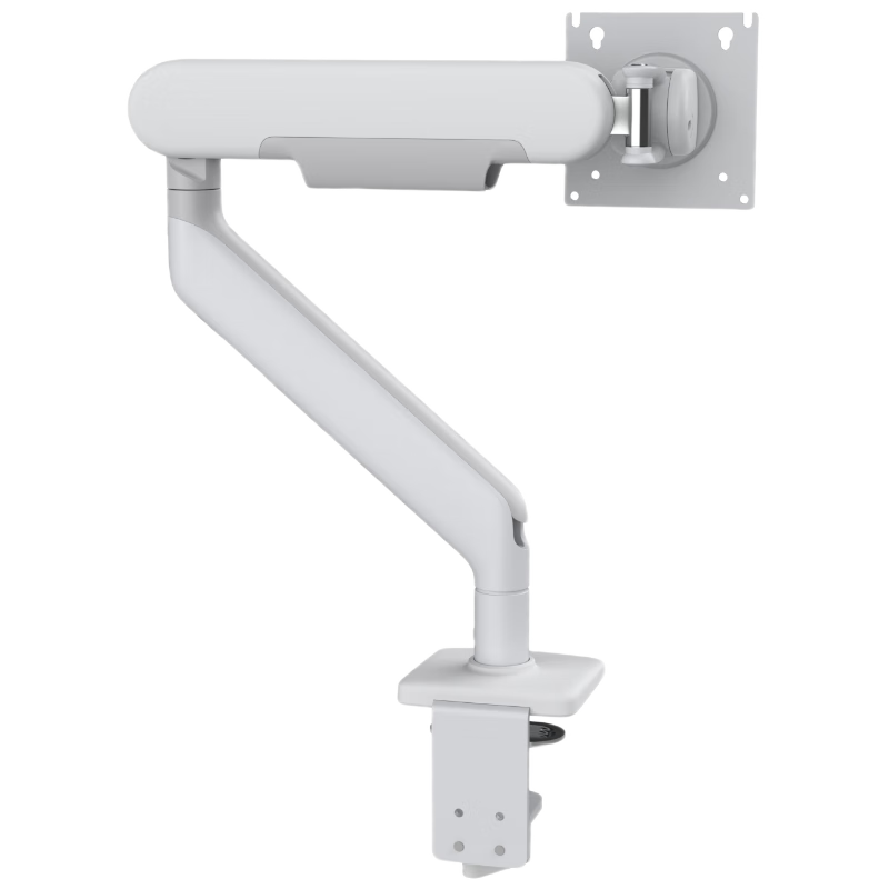 Huixiang Monitor Stand Desktop Computer Single Screen Mechanical Arm No-Drill Adjustable Height Telescopic Rotating Column Stand AE3 Nebula White