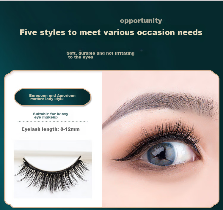 UPLUS Sharpened 3D Natural Dense False Eyelashes, One-Piece Style, 3 Pairs, 04 Full-Length Eyelashes, Hard Stem, Cosplay Stage Makeup 4
