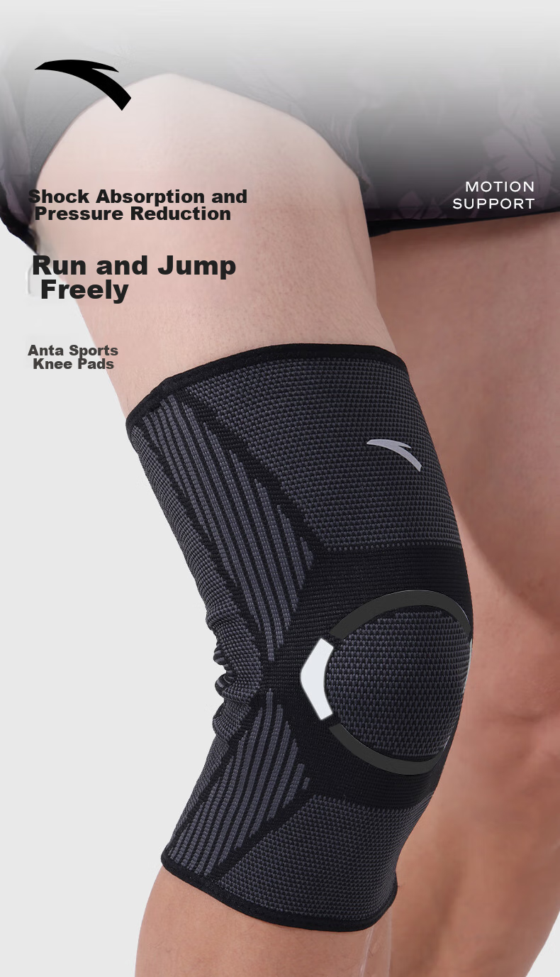 ANTA Sports Knee Brace for Basketball Running Men Women Badminton Hiking Warm Knee Joint Protector Meniscus Protection White Gray L Size 1