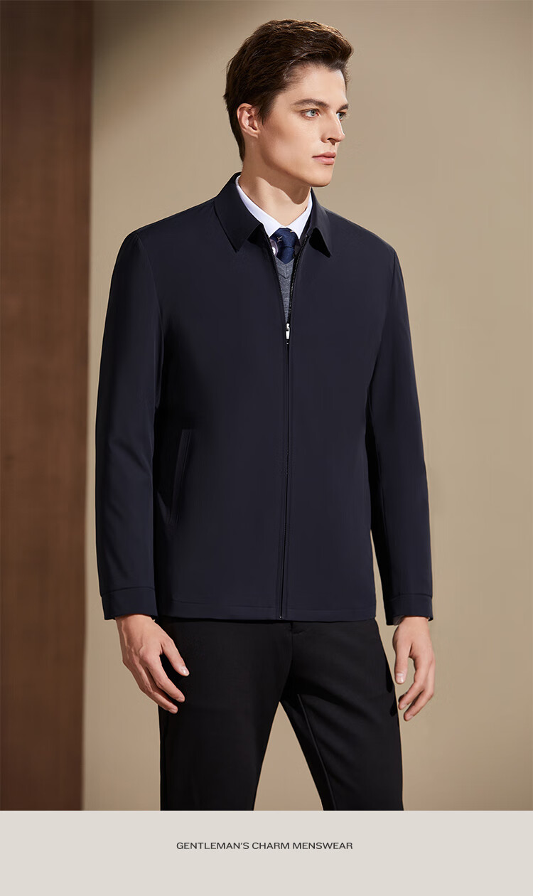 Antonio Detachable Goose Down Liner Business Casual Men's Spring Lapel Executive Jacket Warm Coat 2