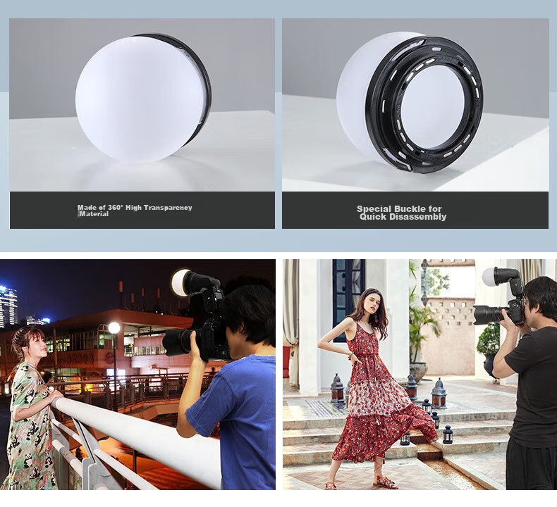 JINBEI Accessory Kit Adapter Ring for HD-2MAX/PRO/HD-1 Set-Top Flasher, HD-2 Soft Light Ball [Suitable for HD-2MAX/HD 3