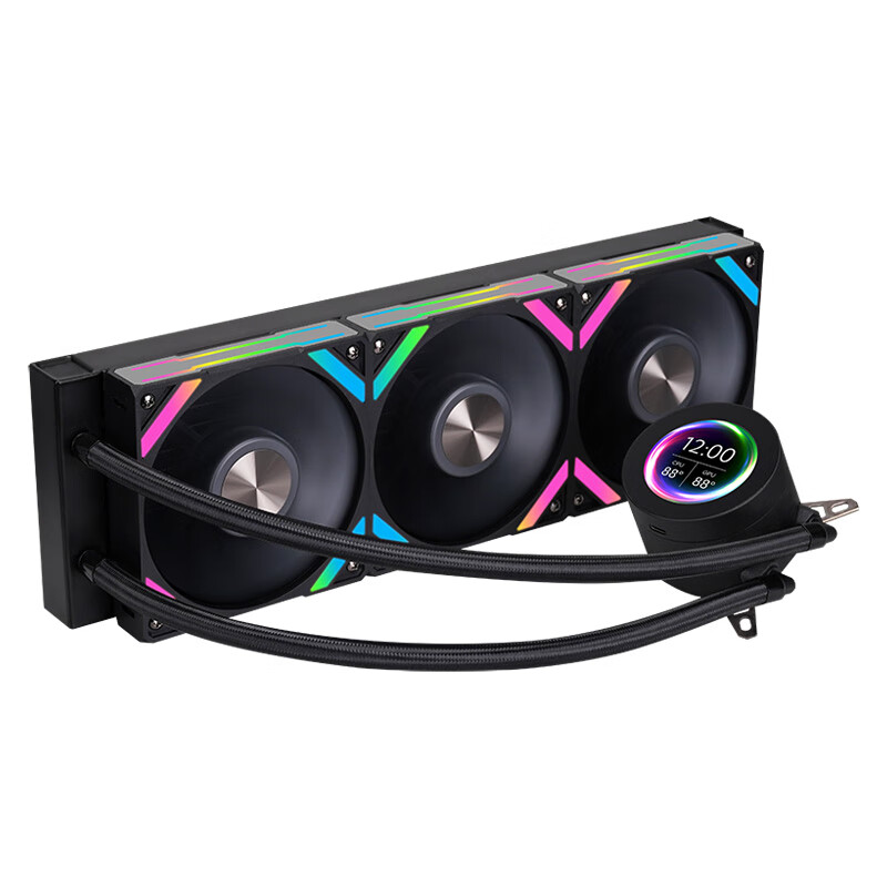 SAMA Second Generation XW360D Standard Fan Black Integrated 360 Water-Cooled CPU Cooler (2.1-Inch LCD Small Round Display)