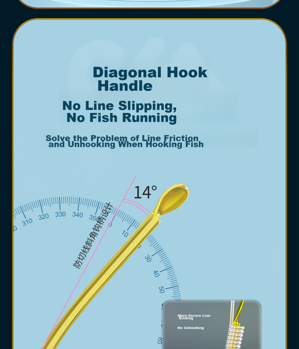 Chuanze Patented Double Hooked Barbed Fishing Line with Gold Sleeve, Size 5-6#, Line Diameter 0.8-1.0mm, 20 Packs, Length 45CM 4