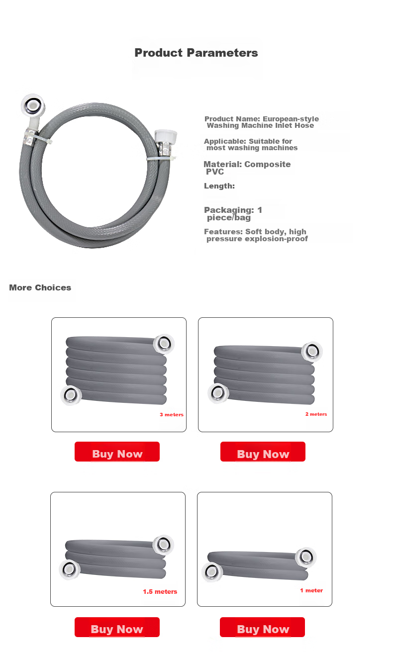 Yeebarle Washing Machine Inlet Hose, Siemens And Bosch Imported Washing Machine And Dishwasher Dedicated Extended Water Inlet Hose, European 6-Point Threaded Flexible Hose Accessory, 1 Meter 7031 9