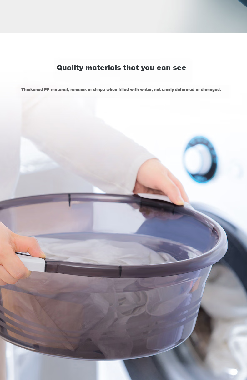 CHAHUA Large Face Basin, 32cm, 1 Piece, Foot Washing Basin, Laundry Basin, Thickened Plastic Basin, Foot Soaking Basin, Vegetable Washing Basi 3