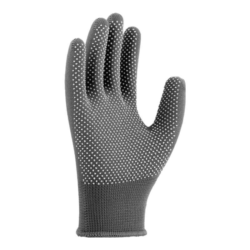 Gongpinxing Summer Thin Coated Work Gloves, Wear-Resistant Non-Slip Breathable Nylon Gray, 12 Pairs