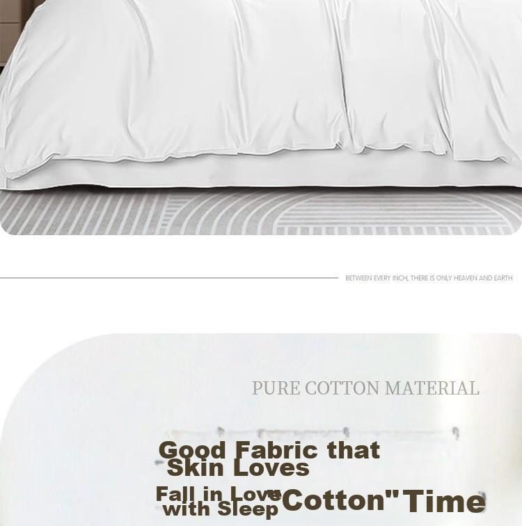 Ranpai Hotel White Duvet Cover Single Piece, Class A 100% Cotton Quilt Cover, Double Bed Sheet for 1.5-Meter Bed, 200x230cm 5