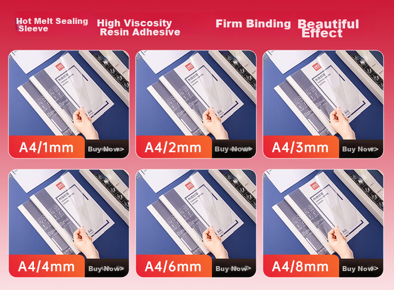 Deli 22mm Contract Tender Document File Hot Melt Glue Binding Machine, Hot Melt Financial Voucher Binding Machine, Non-Destructive Glue Binding, Intelligent Temperature Control, 14672 1