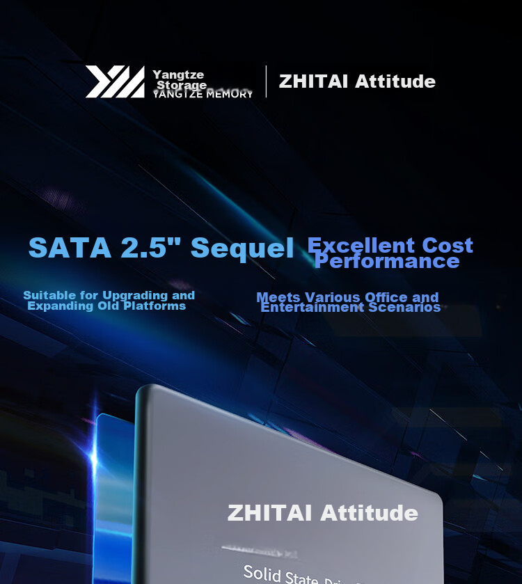 ZhiTai Yangtze Memory 500GB SSD Solid State Drive SATA 3.0 Interface Zhitao Xiaoyi S001 Series 1