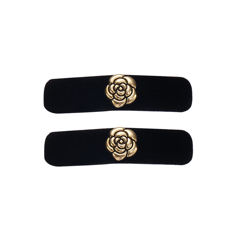 CHIMERA Set of 2 Elegant Camellia Velvet BB Hair Clips Side Hairpins Hair Accessories for Women Birthday Gift