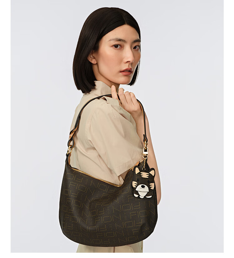 FION Vintage Floral Pattern Handbag for Women, Shoulder Bag, High-End Tote Bag with Elegant Design, Birthday Gift 1