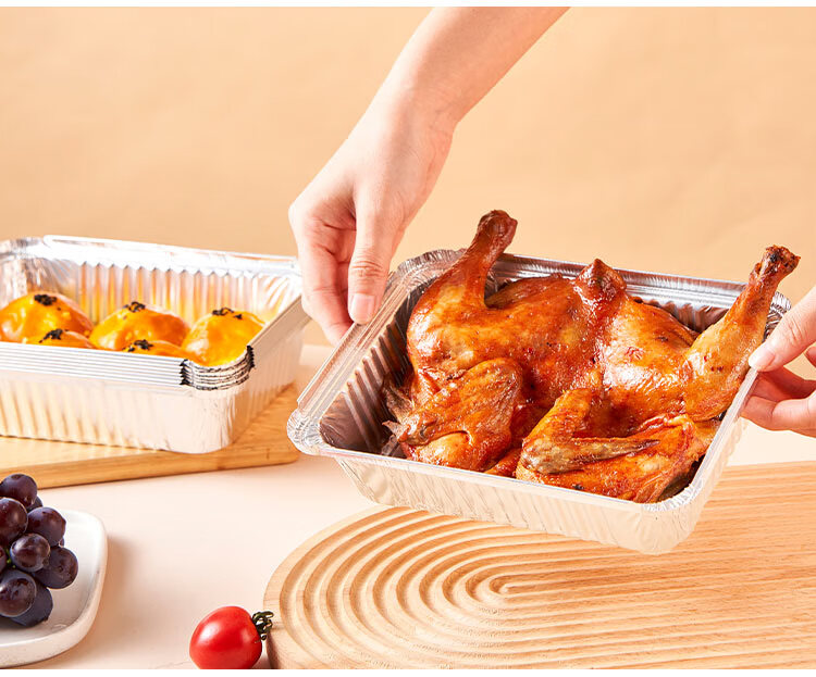 Suncojia Aluminum Foil Takeout Boxes, Large Capacity, 10 Pieces, for Baked Fish, Crayfish, Camping, Barbecue, Disposable Packaging Boxes 10