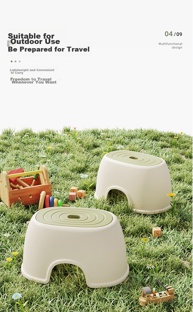HOBBY TREE Household Stool, Thickened And Wear-Resistant, Children's Seat Chair, Bathroom Wash Bench, Non-Slip Hand Washing Stool, Footrest Toilet Mat 8