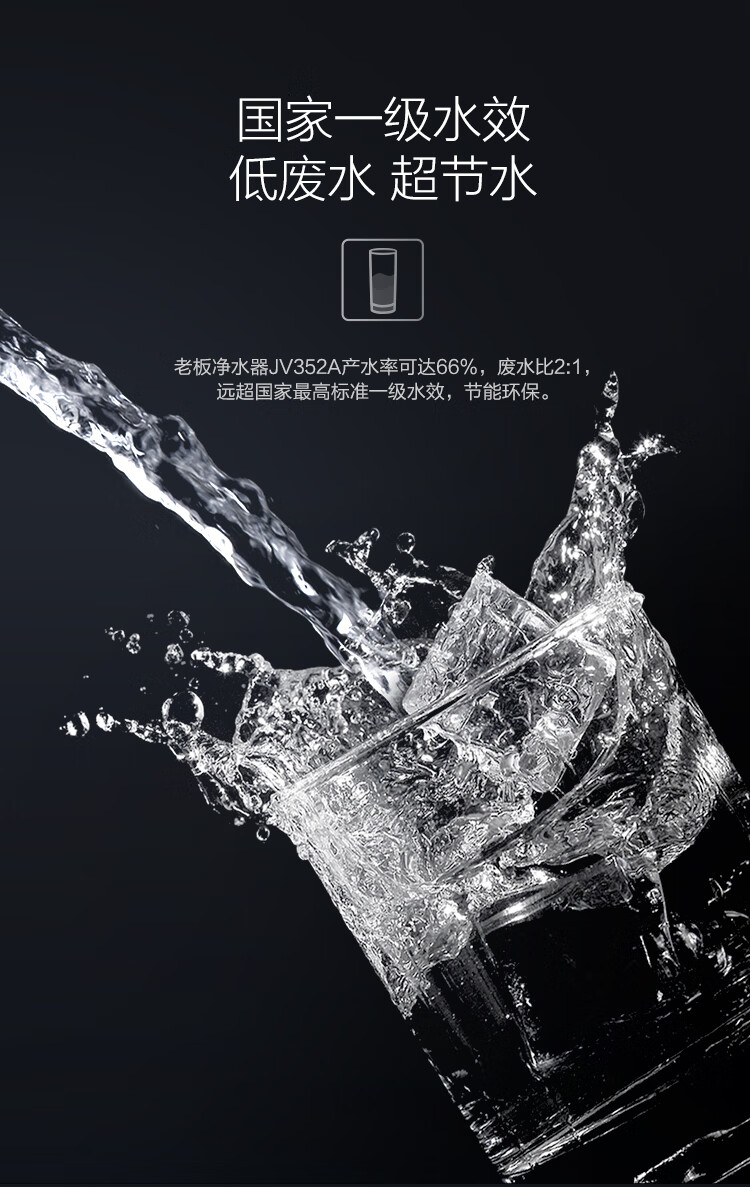 106007-老板(Robam)家用净水器 800G大通量 直饮RO反渗透 2L/min 厨下式双出水低废水净水机PRU800-JV352A-详情图