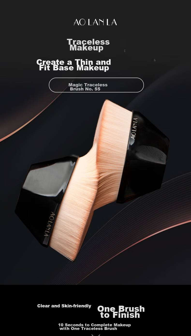 AOLANLA Portable Powder Brush No. 124, Loose Powder Blush Setting Brush, Soft And Skin-Friendly, Multifunctional Makeup Brush, Single Piece with Brush Case 1