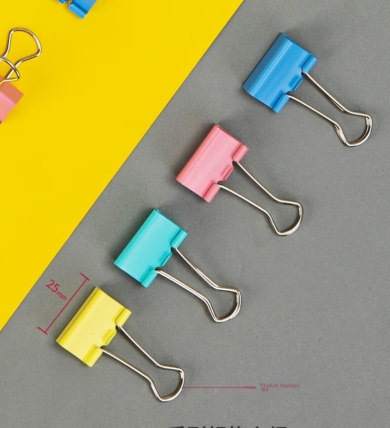 Deli 96 Pieces 25mm Colorful Binder Clips, Large Bucket of Clips, No. 4 Medium Swallow Clip, Office Supplies, 96 Pieces/tube, 8554-D 6