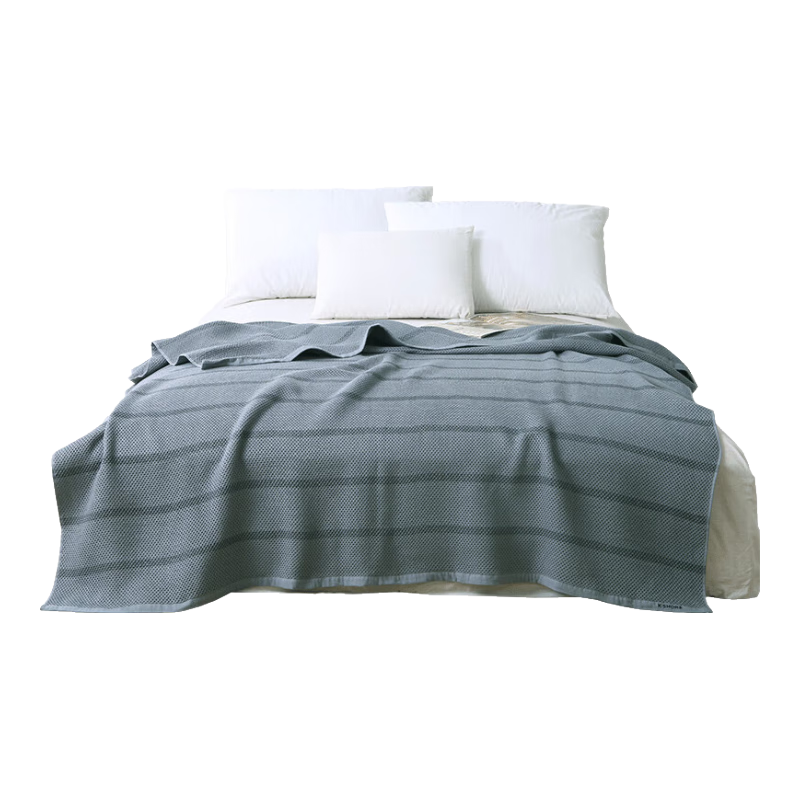 KING SHORE Pure Cotton Honeycomb Towel Blanket, Washable Quilt, Air Conditioning Blanket, Multifunctional Nap Cover, Class A Fleece Blanket, One Piece