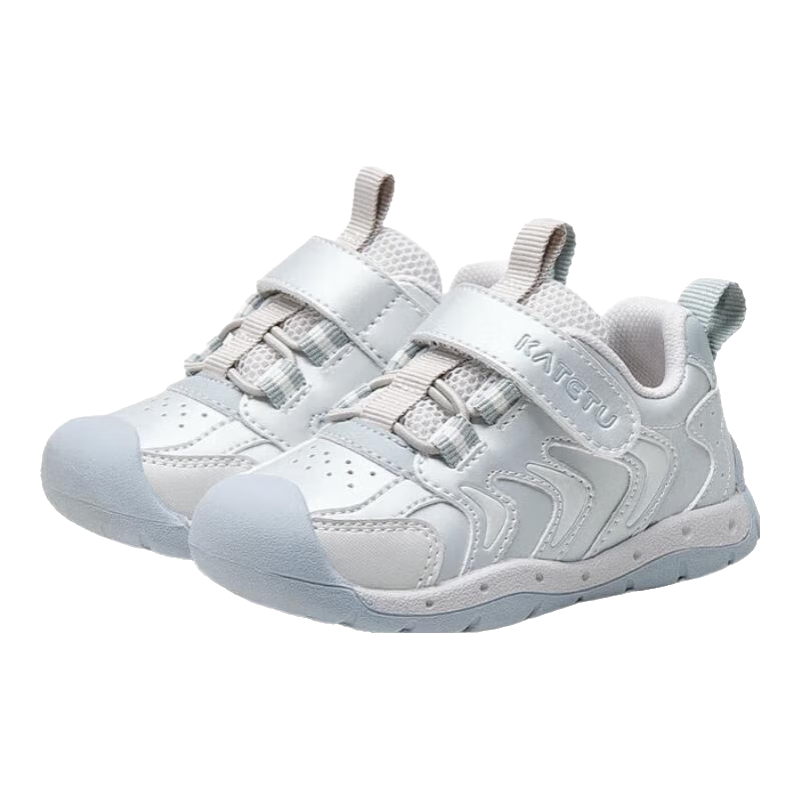 Katetu Baby Walking Shoes, Infant Spring New Children's Shoes, Kindergarten Kids' White Sneakers, Functional Steady Shoes for Ages 1-3, X4CE024