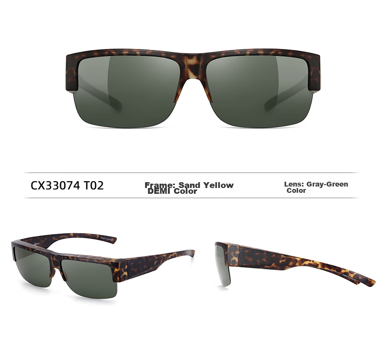 CAXMAN Sunglasses Clip-On for Nearsighted Glasses, Polarized Driving Sunglasses for Men And Women, Sunglasses Holder for Prescription Glasses 22
