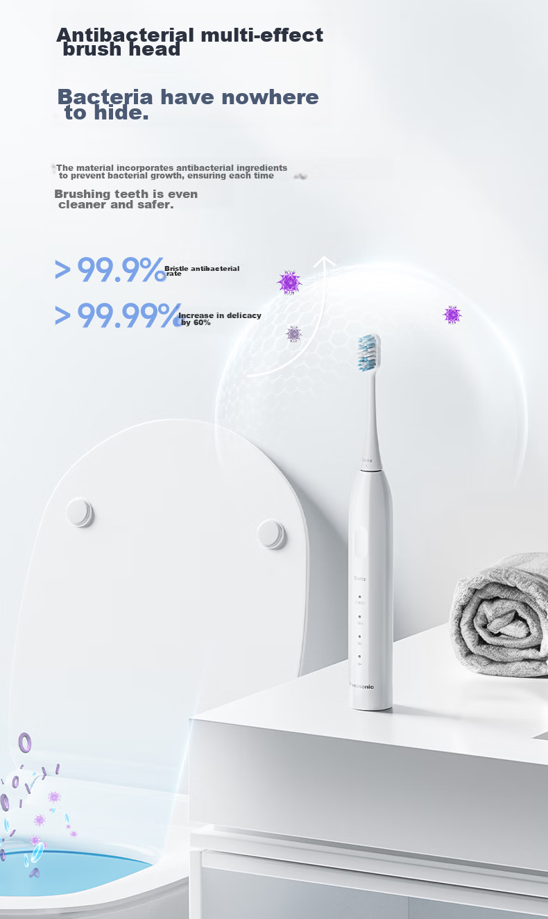 Panasonic Antibacterial Electric Toothbrush Heads WEW0880, 2-Pack, Compatible with DC75/DC50/DC40/PDP67/PDP51 And Most Other Models (Contact Customer Service for Details) 2