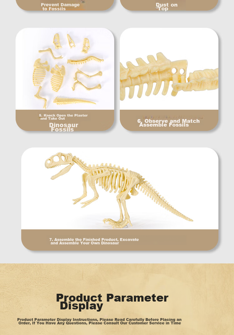 Guou Children's Toy, Archaeological Excavation, Dinosaur Egg Fossil, DIY Handmade, Glow-In Blind Box, Children's Birthday Gift 6