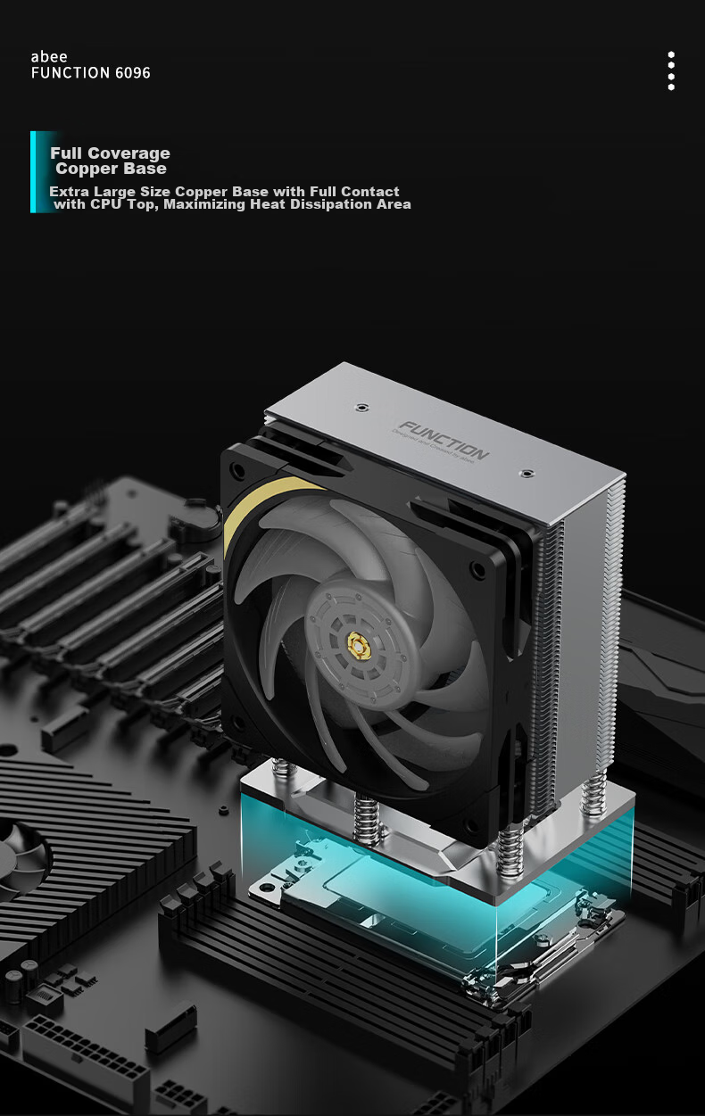 Abee FUNCTION 6096 AMD EPYC 9004 Series Workstation 4U Server Air-Cooled Heat Sink (6 Heat Pipes with Soldering, Low Noise CPU Full Coverage) 2