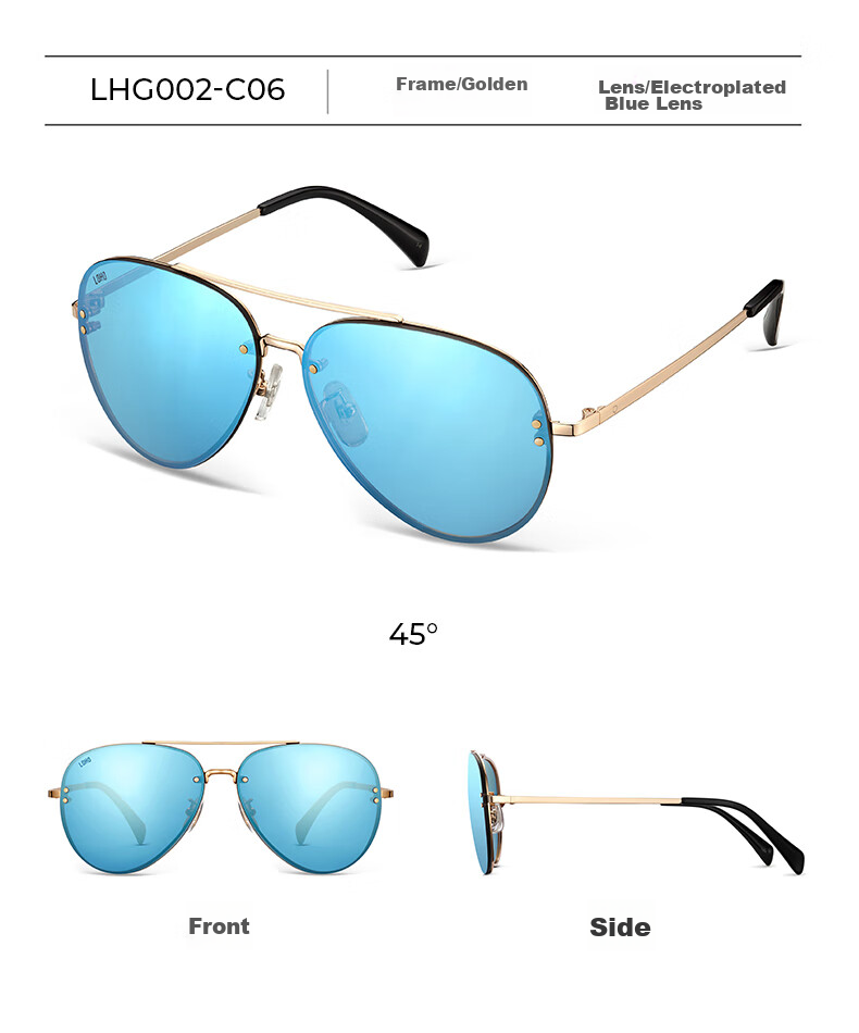 LOHO Polarized Sunglasses for Men And Women, Driving-Specific Aviator Sunglasses, Fishing UV Protection New Model 19