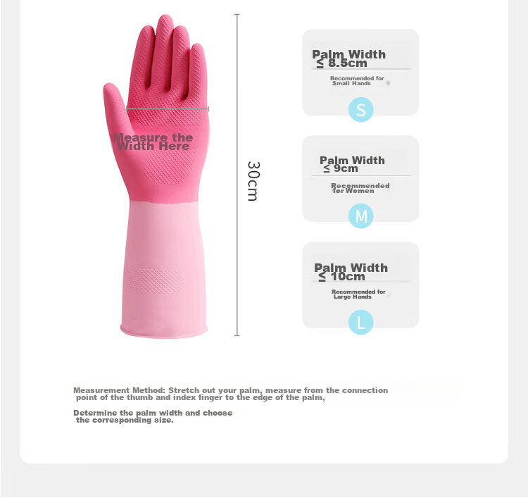 MARYYA Household Gloves, 1 Pair, Large Size, 30cm Extended, Thickened, Durable, Waterproof, Non-Slip, Latex Leather, for Dishwashing And Kitchen Cleaning 9