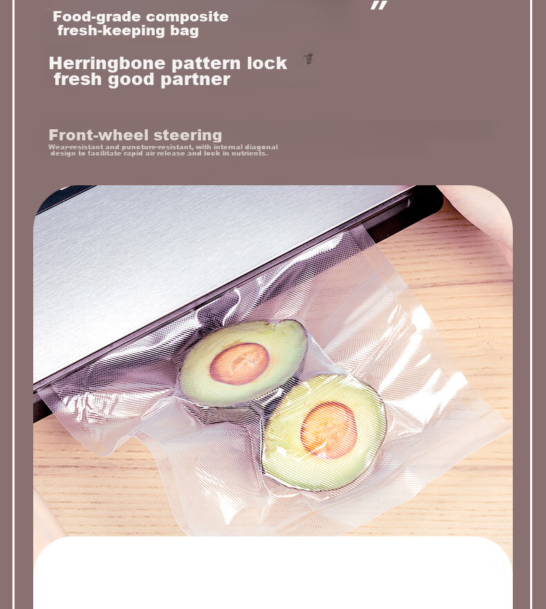 Deli Vacuum Sealing Machine, Food Preservation Packaging Machine for Home And Commercial Use, with Food Vacuum Sealing Bags, Safe Food Grade Material, 30*40CM/50 Pieces, Upgraded Version 14917 8